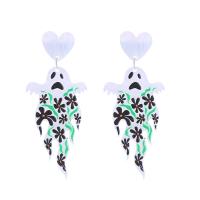 Acrylic Stud Earring, with Zinc Alloy, printing, fashion jewelry & for woman 
