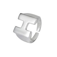 Sterling Silver Finger Ring, 925 Sterling Silver, plated, fashion jewelry & for woman, silver color, US Ring 