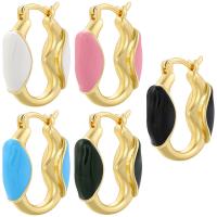 Brass Hoop Earring, plated, for woman & enamel [