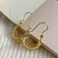 Brass Drop Earring, plated, fashion jewelry & for woman [