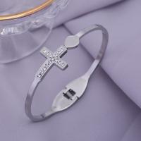 Stainless Steel Bangle, 304 Stainless Steel, fashion jewelry & for woman & with rhinestone Approx 