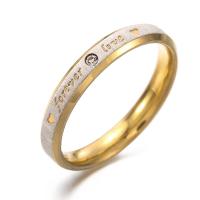 Нержавеющая сталь Rhinestone палец кольцо, Нержавеющая сталь 304, ювелирные изделия моды & разный размер для выбора & со стразами, Приблизительно 3ПК/Пара, продается Пара