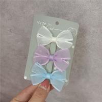 Children Hair Clip, Polyester and Cotton, Girl & three pieces & fashion jewelry, 6cm 