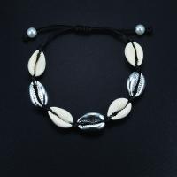 Freshwater Shell Bracelet, Polyester Cord, with Shell & Zinc Alloy, fashion jewelry & for woman Approx 65 cm 