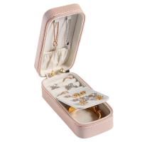 Multifunctional Jewelry Box, PU Leather, with Velveteen, Double Layer & portable & dustproof [