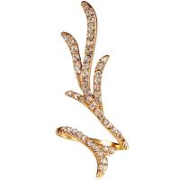 Anillo de dedo de aleación de Zinc, chapado en color dorado, Joyería & para mujer & con diamantes de imitación, dorado, Vendido por UD