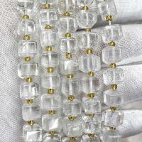 Natürliche klare Quarz Perlen, Klarer Quarz, Quadrat, DIY & facettierte, klar, 8mm, Länge:ca. 39 cm, verkauft von Strang