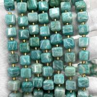 Amazonit Perlen, Quadrat, DIY & facettierte, blau, 8mm, Länge:ca. 39 cm, verkauft von Strang