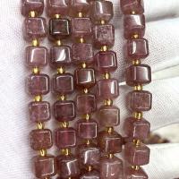 Gemischte Farbe Quarz Perlen, Strawberry Quartz, Quadrat, DIY & facettierte, Fuchsia, 8mm, Länge:ca. 39 cm, verkauft von Strang[