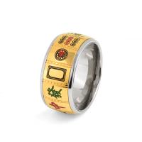 Titanium Steel Finger Ring, Vacuum Ion Plating, fashion jewelry & Unisex golden, nickel, lead & cadmium free, 9mm [