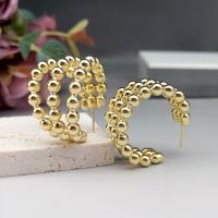 Brass Stud Earring, gold color plated, fashion jewelry & for woman [