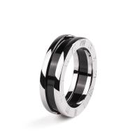 Titanium Steel Finger Ring, polished, fashion jewelry & Unisex original color, nickel, lead & cadmium free, 7mm [