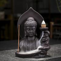 Incense Smoke Flow Backflow Holder Ceramic Incense Burner, Porcelain, Buddha, handmade, for home and office & durable & multifunctional 