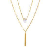 Fashion Multi Layer Necklace, Zinc Alloy, with 1.96inch extender chain, plated, Double Layer & for woman Approx 13.97 Inch 