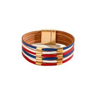 PU Leather Cord Bracelets, fashion jewelry & multilayer & Unisex, 25mm Approx 7.67 Inch [