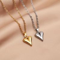 Stainless Steel Jewelry Necklace, 304 Stainless Steel, with 1.97inch extender chain, Heart, fashion jewelry & for woman Approx 17.72 Inch 