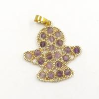 Gemstone Brass Pendants, Natural Stone, with Brass, Bird, gold color plated, DIY 34.68mm 