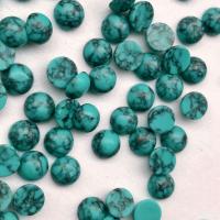 Synthetic Turquoise Cabochon, Round, DIY, green, 6mm 