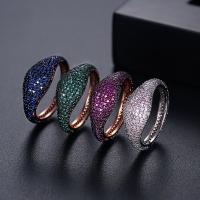 Anilo de dedo de latón, metal, Joyería & unisexo & con diamantes de imitación, más colores para la opción, 8mm, Vendido por UD