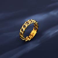 チタン鋼の指環, チタン鋼, 真空イオンプレーティング, ファッションジュエリー & 異なるサイズの選択 & 女性用, ゴールド, 5.3mm, 売り手 パソコン