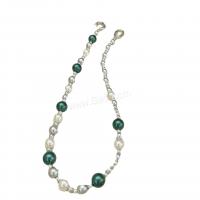 Collar de perlas de plástico, Perlas plásticas, con metal, hecho a mano, Joyería & para mujer, Blanco, longitud:aproximado 40 cm, Vendido por UD