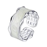 Brass Finger Ring, plated, Unisex & epoxy gel, silver color [