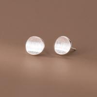 Brass Stud Earring, plated, fashion jewelry & for woman, silver color [