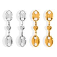 Stainless Steel Drop Earring, 304 Stainless Steel, plated, fashion jewelry & for woman 45mm 