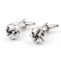 Brass Cufflinks, silver color plated, 2 pieces & for man 