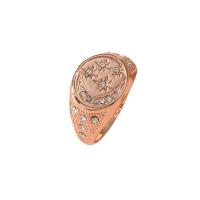 Anillo de dedo de aleación de Zinc, chapado en color rosa dorada, Joyería & para mujer & con diamantes de imitación, color de rosa dorada, 17mm, Vendido por UD