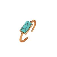 Zinc Alloy Toe Ring, with turquoise, gold color plated, fashion jewelry & for woman, two different colored, 14mm 