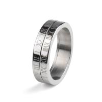 Titanium Steel Finger Ring, polished, fashion jewelry & Unisex original color, nickel, lead & cadmium free, 6.5mm [