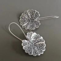 Zinc Alloy Drop Earring, Lotus Leaf, antique silver color plated, vintage & fashion jewelry & for woman 