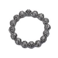 Стерлинговые серебряные браслеты, 99%, Круглая, Винтаж & ювелирные изделия моды & Мужская, серебряный, 12mm, длина:Приблизительно 16 см, продается PC