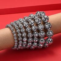 Sterling Silver Bracelets, 99% Sterling Silver, Round, vintage & fashion jewelry & Unisex Approx 16-18 cm 