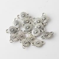 Zinc Alloy Charm Connector, Flat Round, silver color plated, vintage & DIY & 1/1 loop Approx 