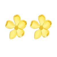 Titanium Steel Earrings, petals, plated, fashion jewelry & for woman, golden [