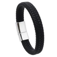 PU Leather Cord Bracelets, zinc alloy magnetic clasp, plated, vintage & Unisex .5 cm [