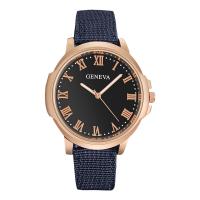 Men Wrist Watch, Canvas, with Glass & 304 Stainless Steel & Zinc Alloy, Round, rose gold color plated, fashion jewelry & Chinese movement & for man Approx 246 mm 