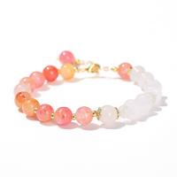 Quartz Bracelets, with Ice Jade & Brass, gold color plated, fashion jewelry & for woman, 6mm 8mm Approx 18 cm [