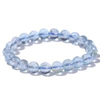 Gemstone Bracelets, Topaze, Round, polished, fashion jewelry & for woman, light blue Approx 18 cm 