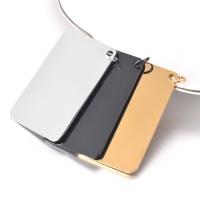 304 Stainless Steel Pendant, Rectangle, Vacuum Ion Plating, DIY & for man 