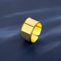 Titanium Steel Finger Ring, Vacuum Ion Plating, fashion jewelry & for woman, golden, 10.2mm [