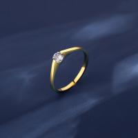 Титан Сталь палец кольцо, титан, вакуумное ионное покрытие, ювелирные изделия моды & разный размер для выбора & инкрустированное микро кубического циркония & Женский, золотой, 4mm, продается PC[