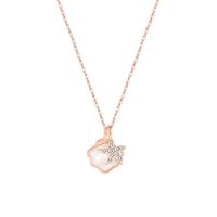 Cubic Zirconia Micro Pave Sterling Silver Necklace, 925 Sterling Silver, with Shell, with 4.5cm extender chain, plated, micro pave cubic zirconia & for woman Approx 43 cm 