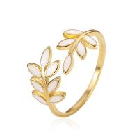 Sterling Silver Finger Ring, 925 Sterling Silver, Leaf, plated, for woman & epoxy gel 