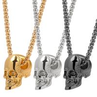 Zinc Alloy Necklace, Skull, plated, Halloween Jewelry Gift & for man Approx 23.6 Inch 