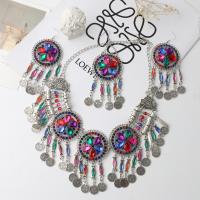 Rhinestone Zinc Alloy Jewelry Set, with 1.97inch extender chain, antique silver color plated, three pieces & for woman & with rhinestone Approx 17.72 Inch 