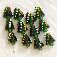 Weihnachten Lampwork Perlen, Weihnachtsbaum, Weihnachts-Design & DIY, grün, 19x14mm, verkauft von PC[