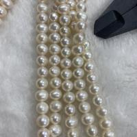 Naturel d'eau douce perles, perle d'eau douce cultivée, Légèrement rond, DIY, blanc, 6-6.5mm Environ 37 cm, Vendu par brin